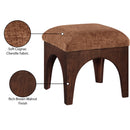 Meridian Lawson Cognac Chenille Fabric Ottoman IMAGE 7