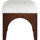 Meridian Lawson Cream Chenille Fabric Ottoman IMAGE 3