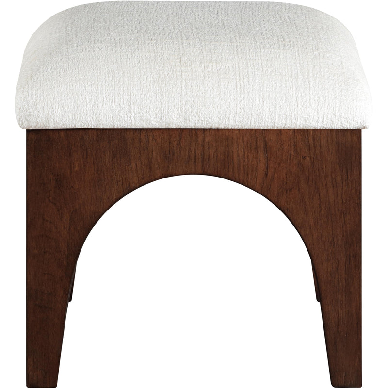 Meridian Lawson Cream Chenille Fabric Ottoman IMAGE 3