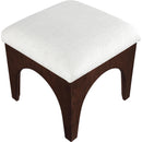 Meridian Lawson Cream Chenille Fabric Ottoman IMAGE 4