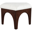 Meridian Lawson Cream Chenille Fabric Ottoman IMAGE 5