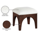 Meridian Lawson Cream Chenille Fabric Ottoman IMAGE 7