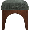 Meridian Lawson Green Chenille Fabric Ottoman IMAGE 3