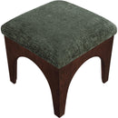 Meridian Lawson Green Chenille Fabric Ottoman IMAGE 4