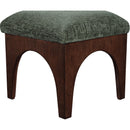 Meridian Lawson Green Chenille Fabric Ottoman IMAGE 5