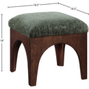 Meridian Lawson Green Chenille Fabric Ottoman IMAGE 6