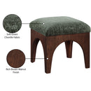 Meridian Lawson Green Chenille Fabric Ottoman IMAGE 7