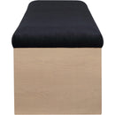 Meridian Lawson Black Velour Fur Fabric Bench IMAGE 4