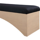 Meridian Lawson Black Velour Fur Fabric Bench IMAGE 5