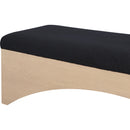 Meridian Lawson Black Velour Fur Fabric Bench IMAGE 6