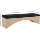 Meridian Lawson Black Velour Fur Fabric Bench IMAGE 7