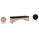 Meridian Lawson Black Velour Fur Fabric Bench IMAGE 8