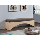 Meridian Lawson Brown Velour Fur Fabric Bench IMAGE 2