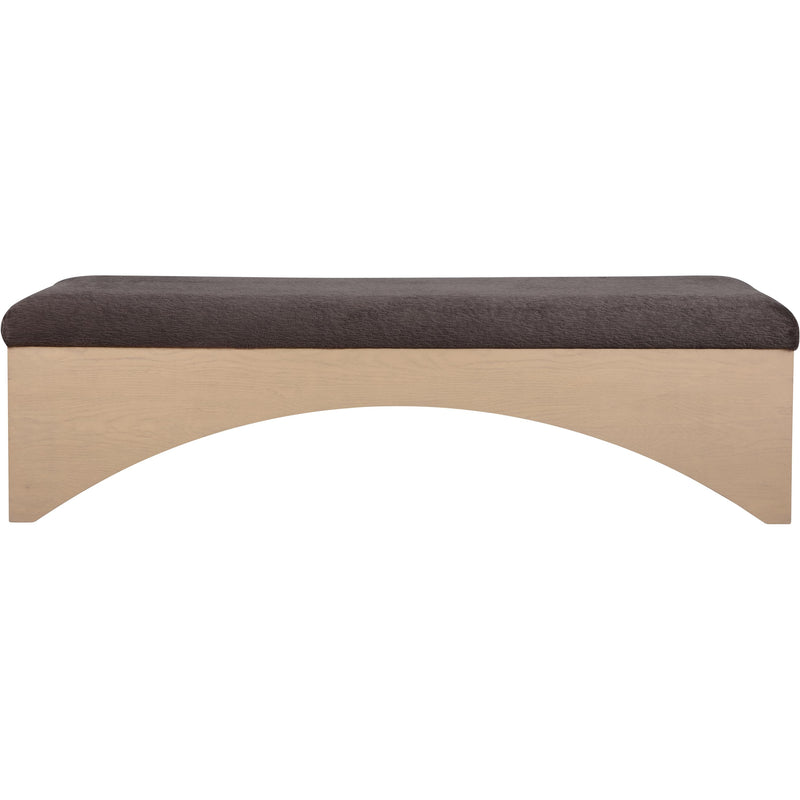 Meridian Lawson Brown Velour Fur Fabric Bench IMAGE 3