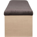 Meridian Lawson Brown Velour Fur Fabric Bench IMAGE 4