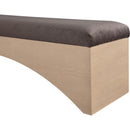 Meridian Lawson Brown Velour Fur Fabric Bench IMAGE 5