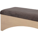 Meridian Lawson Brown Velour Fur Fabric Bench IMAGE 6