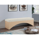 Meridian Lawson Cream Velour Fur Fabric Bench IMAGE 2