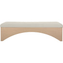 Meridian Lawson Cream Velour Fur Fabric Bench IMAGE 3