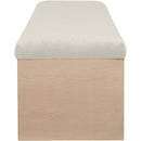 Meridian Lawson Cream Velour Fur Fabric Bench IMAGE 4