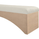 Meridian Lawson Cream Velour Fur Fabric Bench IMAGE 5