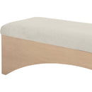 Meridian Lawson Cream Velour Fur Fabric Bench IMAGE 6