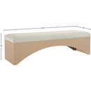 Meridian Lawson Cream Velour Fur Fabric Bench IMAGE 7