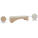 Meridian Lawson Cream Velour Fur Fabric Bench IMAGE 8