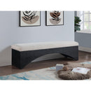 Meridian Lawson Beige Velour Fur Fabric Bench IMAGE 2