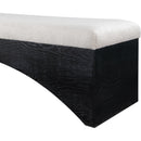 Meridian Lawson Beige Velour Fur Fabric Bench IMAGE 5