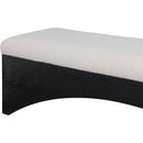 Meridian Lawson Beige Velour Fur Fabric Bench IMAGE 6
