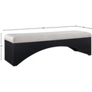 Meridian Lawson Beige Velour Fur Fabric Bench IMAGE 7