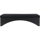 Meridian Lawson Black Velour Fur Fabric Bench IMAGE 3