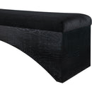 Meridian Lawson Black Velour Fur Fabric Bench IMAGE 5