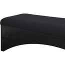 Meridian Lawson Black Velour Fur Fabric Bench IMAGE 6