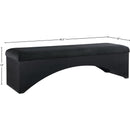 Meridian Lawson Black Velour Fur Fabric Bench IMAGE 7