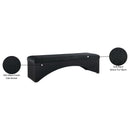 Meridian Lawson Black Velour Fur Fabric Bench IMAGE 8