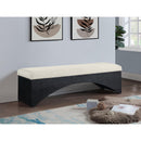 Meridian Lawson Cream Velour Fur Fabric Bench IMAGE 2