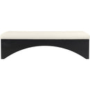 Meridian Lawson Cream Velour Fur Fabric Bench IMAGE 3