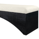 Meridian Lawson Cream Velour Fur Fabric Bench IMAGE 5