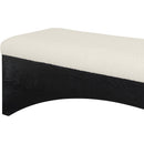 Meridian Lawson Cream Velour Fur Fabric Bench IMAGE 6