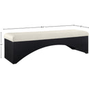 Meridian Lawson Cream Velour Fur Fabric Bench IMAGE 7