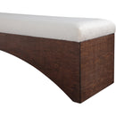 Meridian Lawson Beige Velour Fur Fabric Bench IMAGE 5
