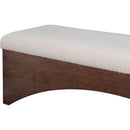 Meridian Lawson Beige Velour Fur Fabric Bench IMAGE 6