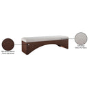 Meridian Lawson Beige Velour Fur Fabric Bench IMAGE 8