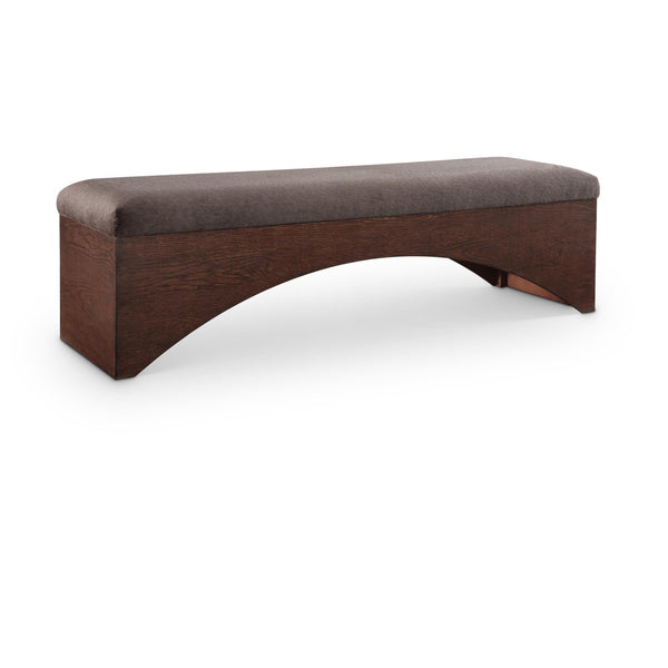 Meridian Lawson Brown Velour Fur Fabric Bench IMAGE 1