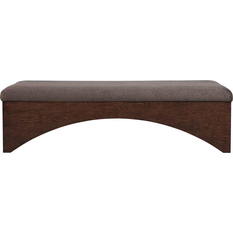 Meridian Lawson Brown Velour Fur Fabric Bench IMAGE 3