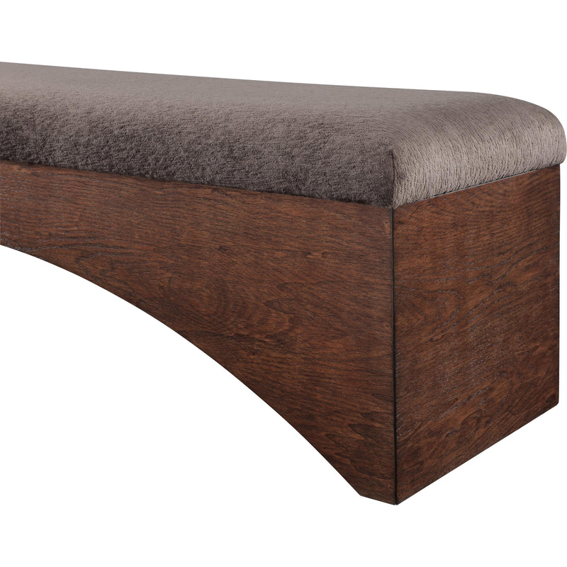 Meridian Lawson Brown Velour Fur Fabric Bench IMAGE 5