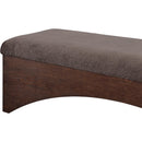 Meridian Lawson Brown Velour Fur Fabric Bench IMAGE 6