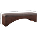 Meridian Lawson Brown Velour Fur Fabric Bench IMAGE 7